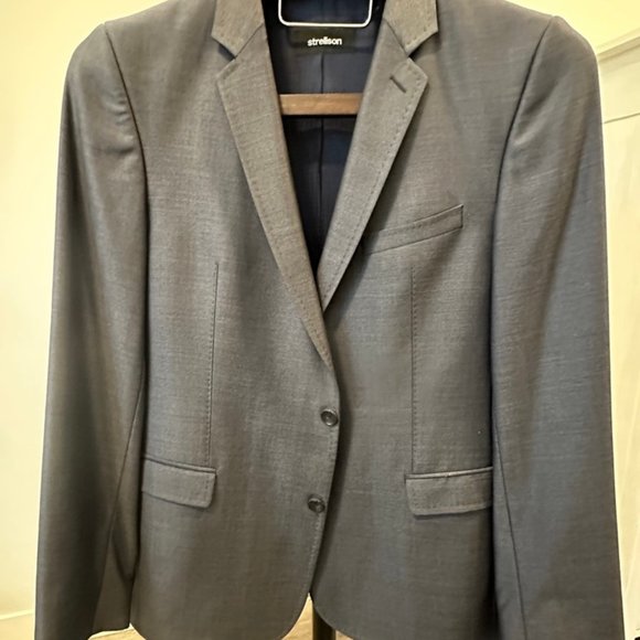 Strellson 'Ryan-Mercer' Dark 'Silvery' light blue / grey Suit (jacket & pants) - Picture 1 of 6